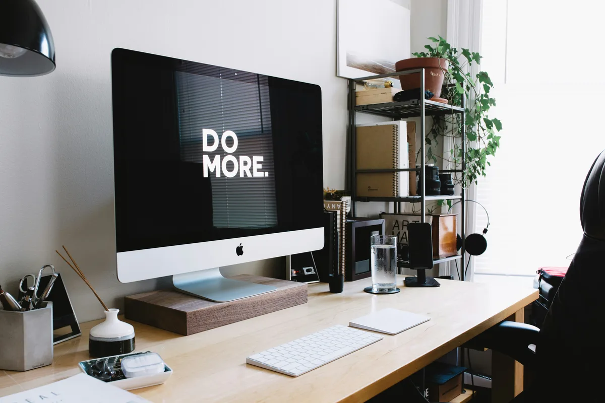 Modern clean office with technology workspace representing simplified IT solutions